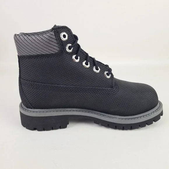 Timberland 6 IN Helcor Black Leather Waterproof Boot KIDS - Picture 3 of 12